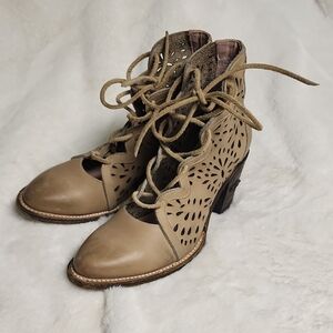 Miss Macie Leather Laser Cut Booties